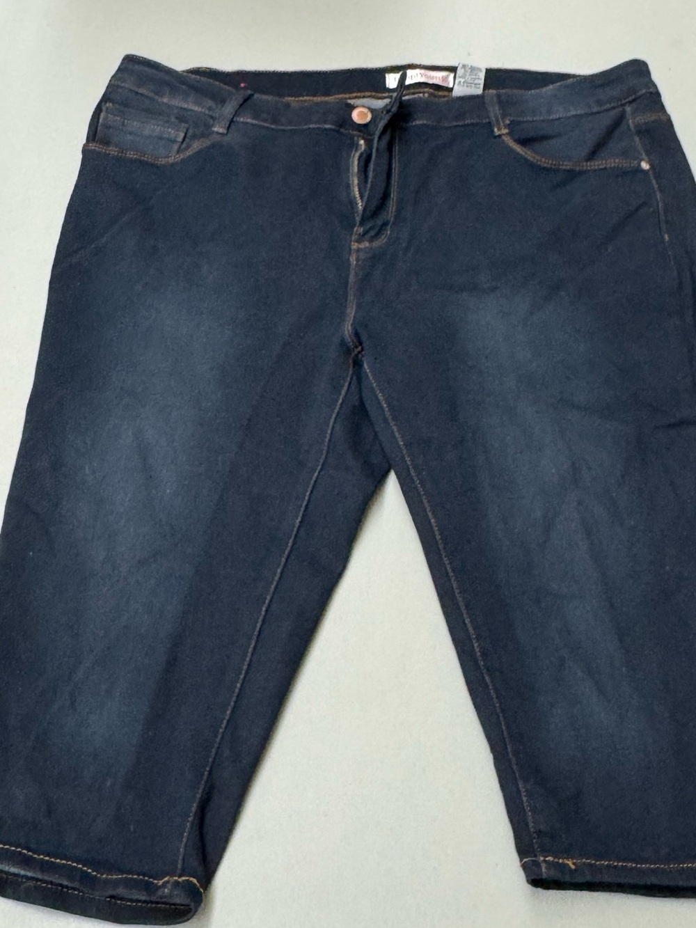 Simpl Young Blue Jean Denim Capris Plus Size Pants size 18